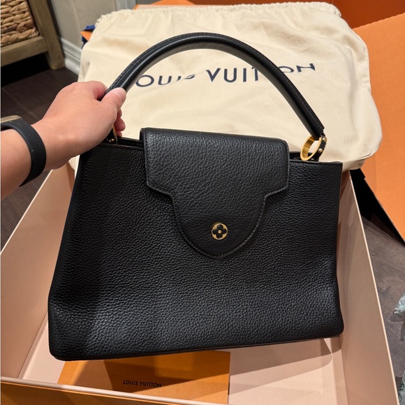 New Authentic Louis Vuitton Capucines GM Leather Black+Pink Handbag - Picture 3 of 17